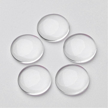 10pcs, 12mm, Transparent Dome Glass Cabochons, Half Round, Clear